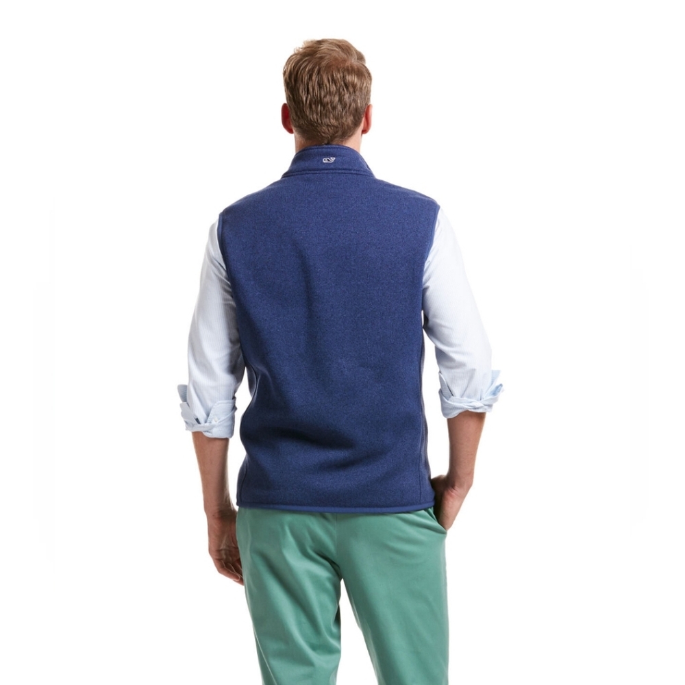 Men's Vineyard Vines Navy Blue Sweater Fleece Vest - Picture 4 of 13